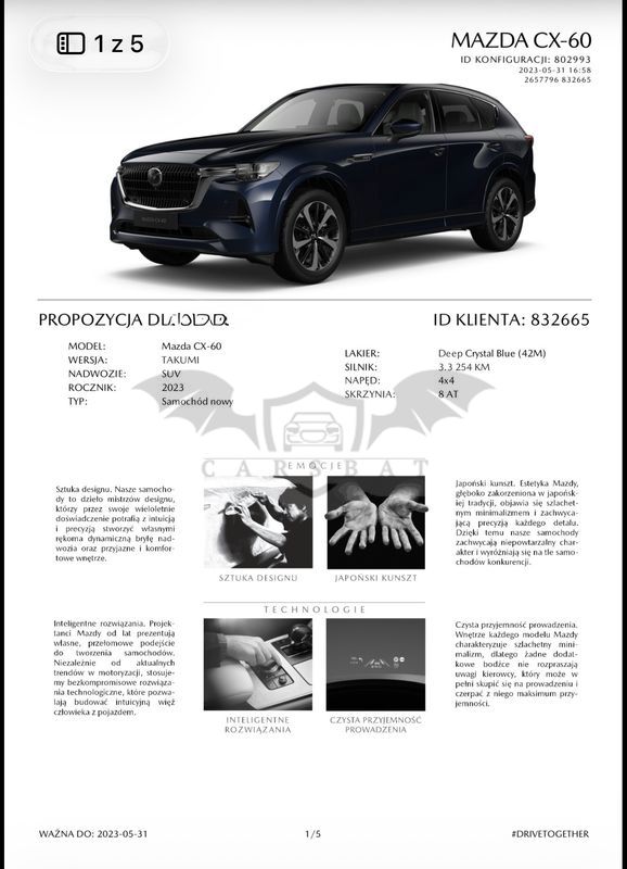 Mazda CX-60 3.3 D mHEV Takumi 2023